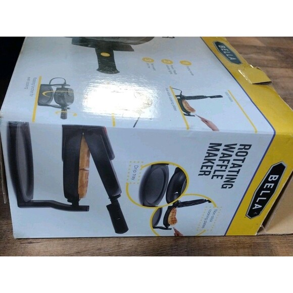 Bella Rotating Belgian Waffle Maker Stainless/Black - NIB Non Stick Pre-owned - Picture 3 of 8